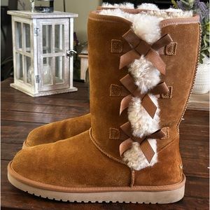 Koolaburra by UGG tall tan boot with bows. Very lightly worn (twice) Lik…